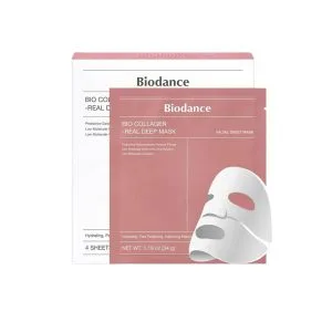 خرید ماسک ورقه‌ای بیو کلاژن بایودنس کره‌ای اصل Biodance Bio Collagen Mask با فناوری نانو کلاژن ۲۴۳ دالتون ضد چروک و آبرسان قوی